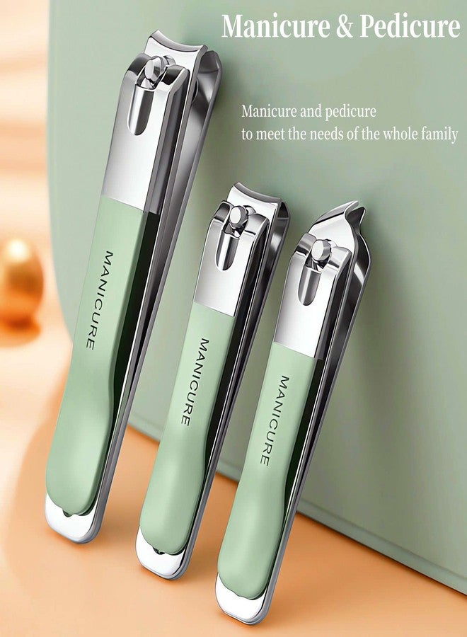 NEMIBAD 4 Pcs Manicure Set Stainless Steel Nail Clippers, Beauty Tool Portable Set Professional Grooming Kits, Travel Nail Kit for Men and Women (Green) - Image 2