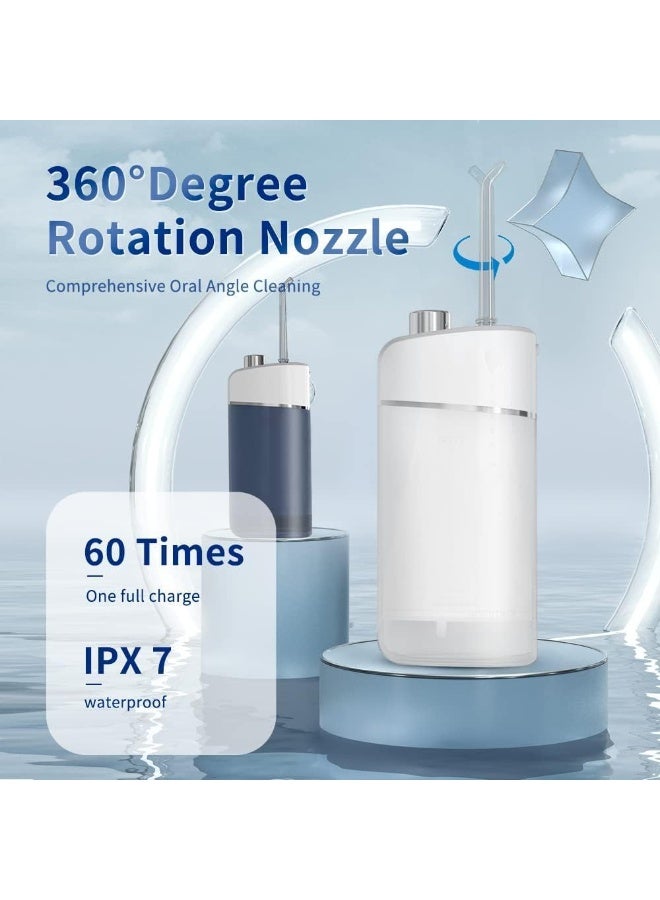 SYOSI Portable Water Flosser, Travel Size Picks for Teeth Cleaning Cordless, Dental Flosser Teeth Cleaner with 7 Jet Tips, Braces Kit, Dental Care, Telescopic Tank, 3 Modes IPX7 Waterproof - Image 4