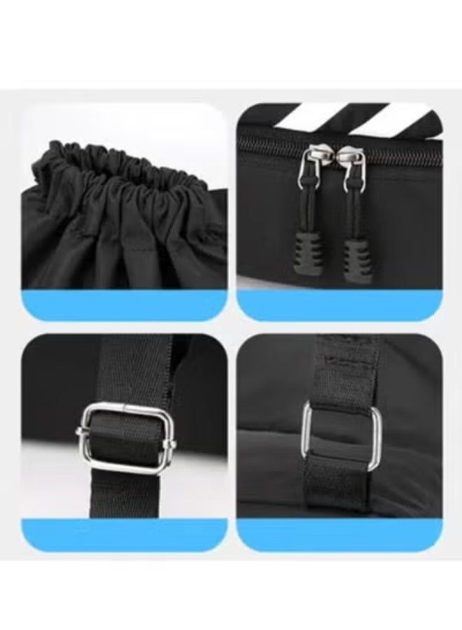Sports Backpacks Large Capacity Drawstring Lightweight and Waterproof Convenient String Swim Gym Bag with Shoes Compartment and Wet Proof Pocket for Kids WomenMen (Black) - Image 2