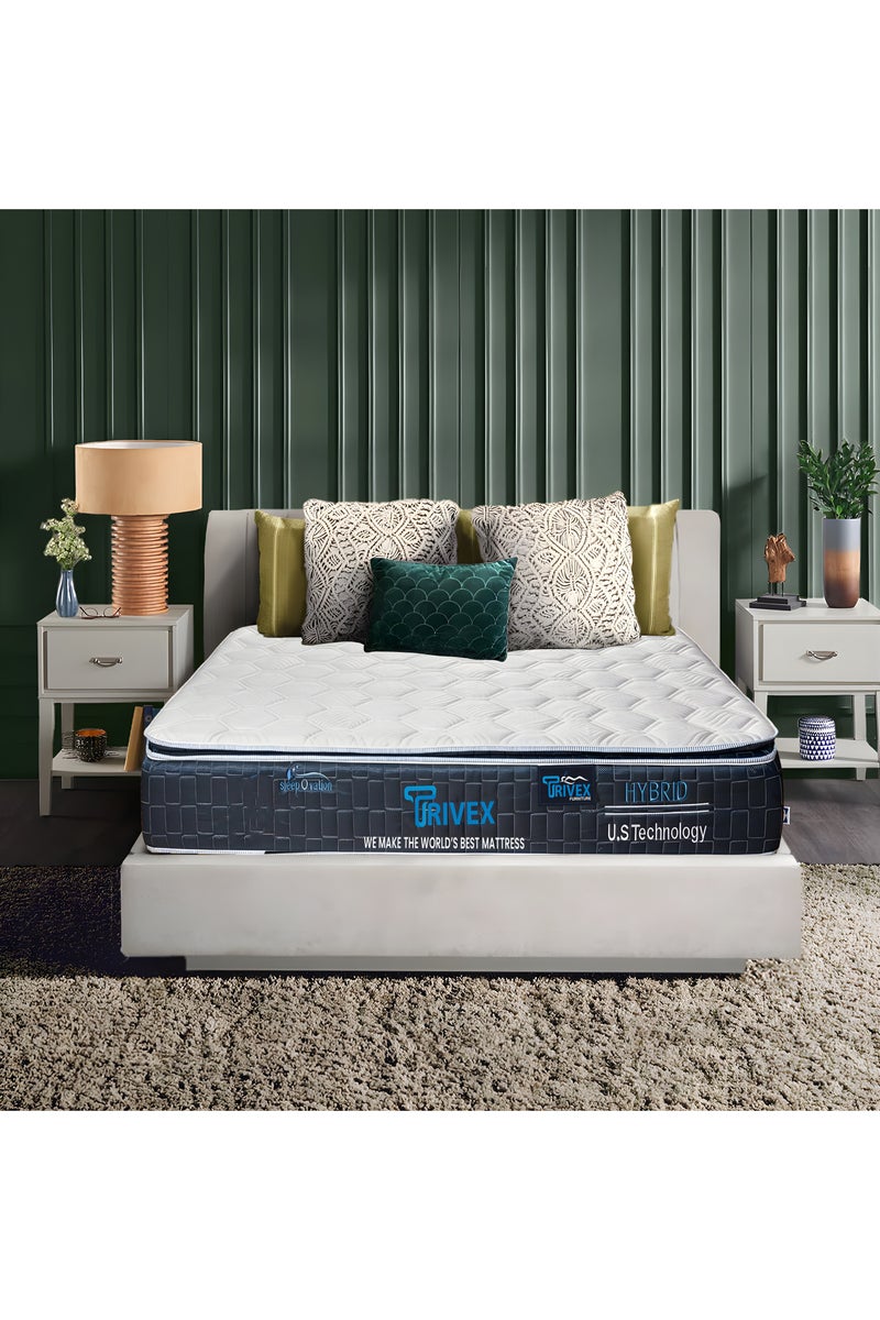 TRIVEX King Size Bonnell Springs Mattress, Pillow Top 30cm Thick Mattress with Gel Memory Foam & PU Foam, High-Knitted Anti-Bacterial 450 GSM Fire-Retardant Fabric, Durable & Comfortable (180 x 200 x 30) - Image 5