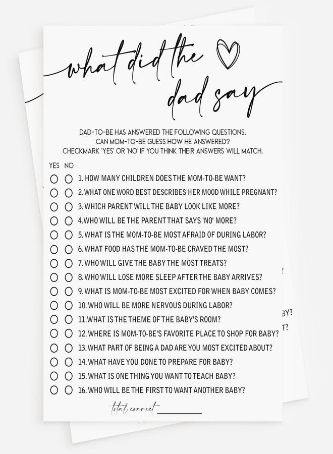 All-Ewired-Up All Ewired Up 50 Baby Shower What Did the Dad Say Game (50-Cards) Fun Baby Shower Game Activity, Gender Neutral Boy or Girl, Co-Ed, Minimalist - Image 1