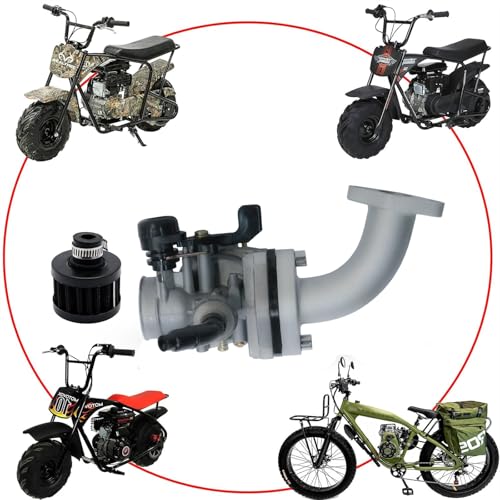 JMCHstore Stage 2 Kit Curved Manifold Racing Performance Slide intake pipe Carb for lifan 79cc 105cc Engine Phatmoto Gas Bike Monster Mega Moto MM80 for Coleman B100 Motovox MBX10 Baja DB30 Mini Bike - Image 3