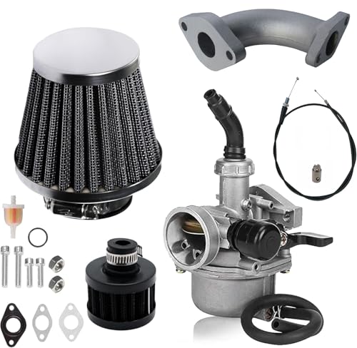 JMCHstore Stage 2 Kit Curved Manifold Racing Performance Slide intake pipe Carb for lifan 79cc 105cc Engine Phatmoto Gas Bike Monster Mega Moto MM80 for Coleman B100 Motovox MBX10 Baja DB30 Mini Bike - Image 1