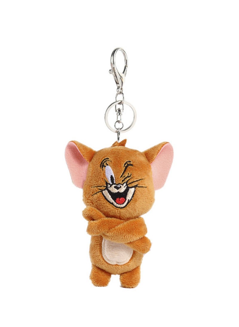 Creative Cute Plush Keychain, Cute Backpack Pendant, Suitable For Wallet Key Ring Decoration, (12cm Jerry Mouse Pendant, Arrogant Style)  - Image 1