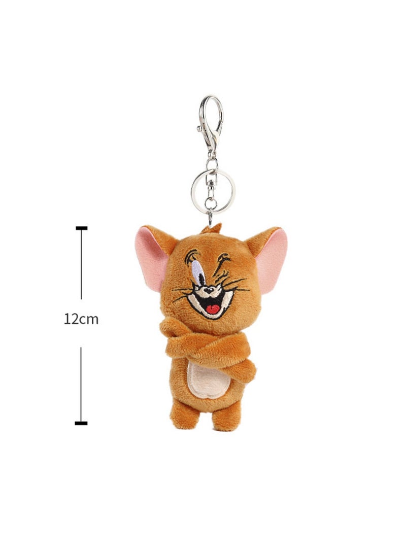 Creative Cute Plush Keychain, Cute Backpack Pendant, Suitable For Wallet Key Ring Decoration, (12cm Jerry Mouse Pendant, Arrogant Style)  - Image 2