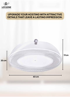 Life Smile Acrylic Cake Serving Tray with Cover - Spill-Proof Oval Decorative Plexiglass Tray for Appetizers, Sweets, Fruit, and Bread for Home & Office  - Image 3