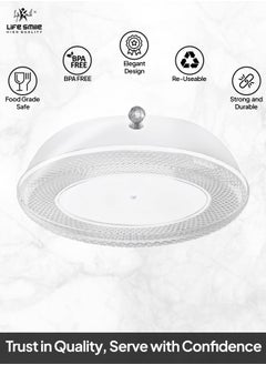 Life Smile Acrylic Cake Serving Tray with Cover - Spill-Proof Oval Decorative Plexiglass Tray for Appetizers, Sweets, Fruit, and Bread for Home & Office  - Image 2