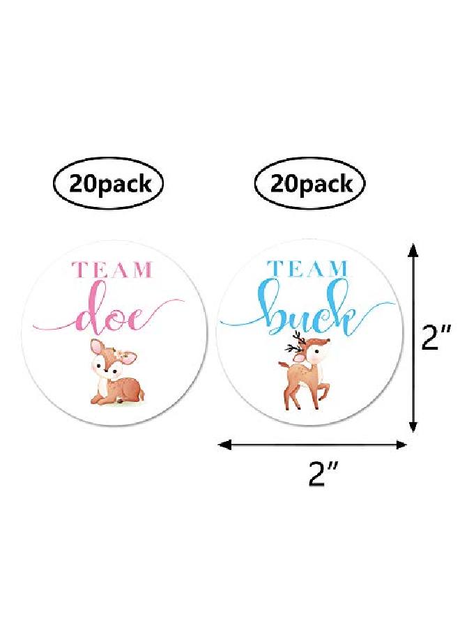 MAGJUCHE Deer Gender Reveal Stickers 2Inch 40 Team Doe Team Buck Baby Shower Party Sticker Labels Favor Decorations - Image 5