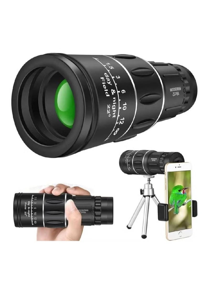 LIXES Monocular Telescope 16X25 Monocular Waterproof High Definition Telescope Spotting Scope Phone Photography Adapter For Bird Watching Scenery Monocular Only  - Image 1
