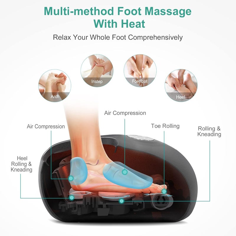 Medcursor Foot Massager with Heat Shiatsu Deep Kneading Machine Multi Air Compression Intensity Smart APP Mobile Remote Control and Foot Massage Relax for Home and Office Use Gifts for Women Mom - Image 5