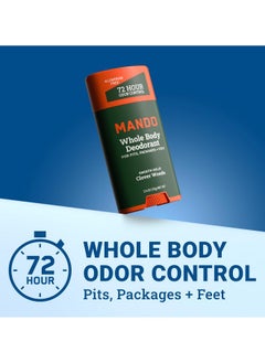 Mando Mando Whole Body Deodorant For Men - Smooth Solid Stick - 72 Hour Odor Control - Aluminum Free, Baking Soda Free, Skin Safe - 2.6 Ounce (Pack of 2) - Clover Woods  - Image 2