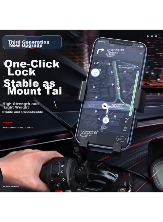 Supfire Lk18 Electric Vehicle Phone Holder, Bicycle, Electric Scooter, Motorcycle, Food Delivery Rider, Quick-lock Phone Mount, Handlebar Style - Image 3