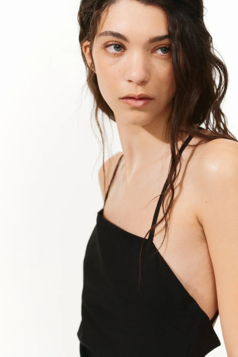 اتش اند ام فستان منسدل من مزيج الكتان