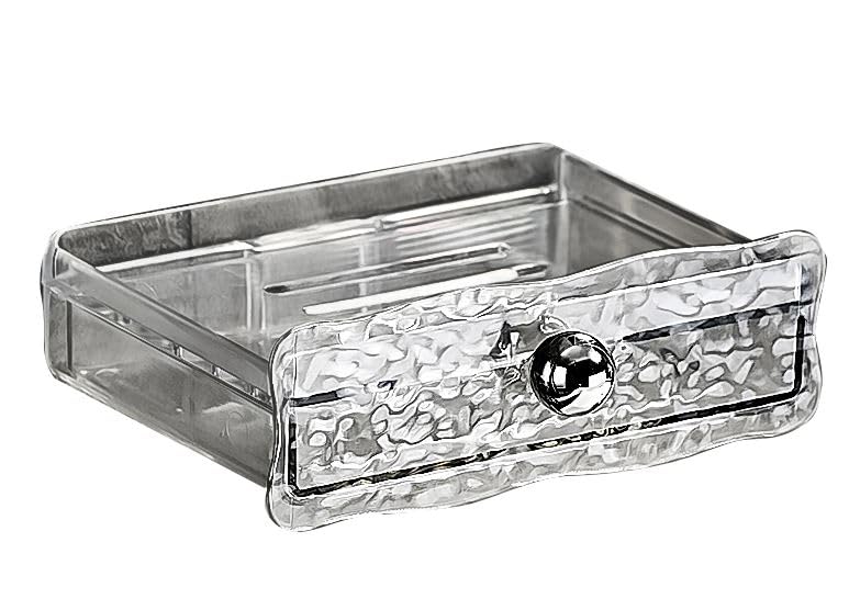 Azelf Adhesive soap Holder for Bathroom Self Draining Acrylic Soap Dish Holder Drill- Free soap case for Bathroom Kitchen Sink soap Stand Pack Luxurious Look - Image 1