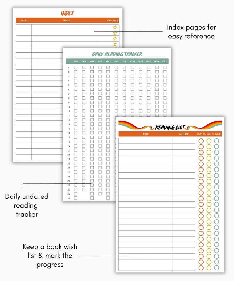 Lamare Book Journal for Book Lovers â€“ Hardcover Reading Tracker Journal with Ribbon Bookmark, Track, Organize and Review Your Favorite Books - Image 4