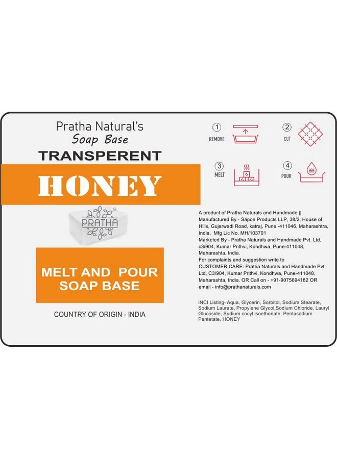 Pratha Naturals ULTRA CLEAR HONEY Melt and Pour soap base | Glycerin Soap Base Pure and Natural - No Paraben, SLS, Tallow. (1 kg) - Image 5