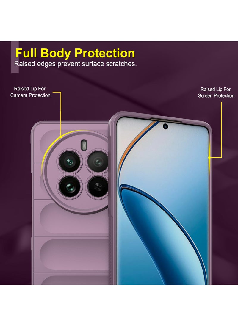 Premium Protection Back Silicone Case Compatible with Realme 12 Pro 5G/Realme 12 Pro Plus 5G/Realme P1 Pro 5G Magic Shield Shockproof Case with Camera Protection (Lavender)