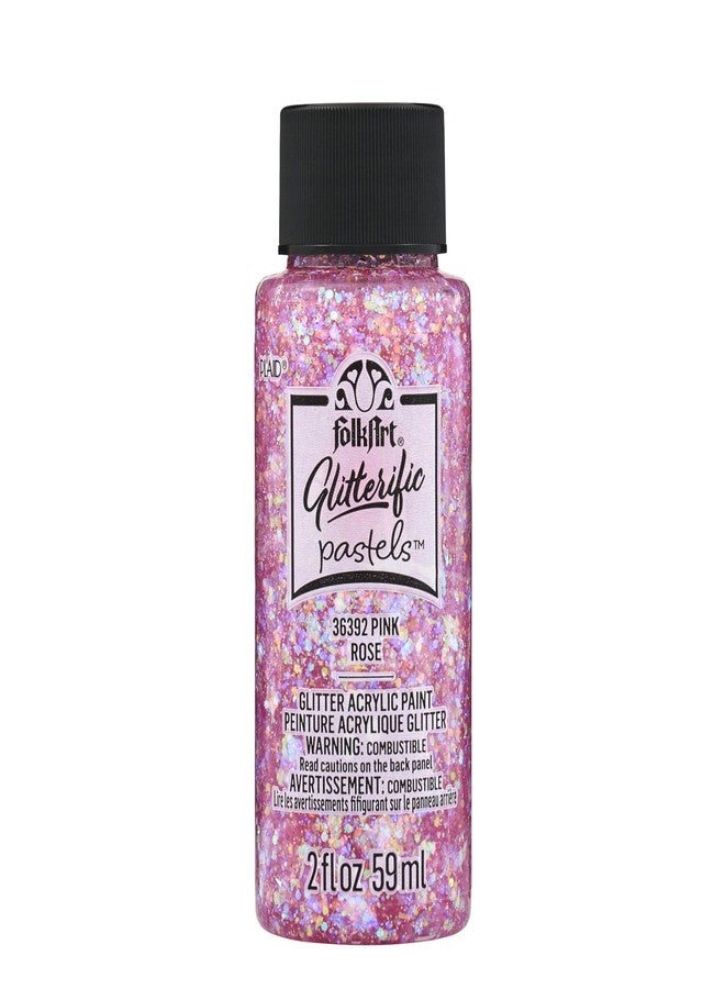 FolkArt Glitterific Pastel Acrylic Craft Paint, Pink 2 fl oz Glitter Paint with a Glossy Finish for DIY Arts and Crafts Projects, 36392 - Image 1
