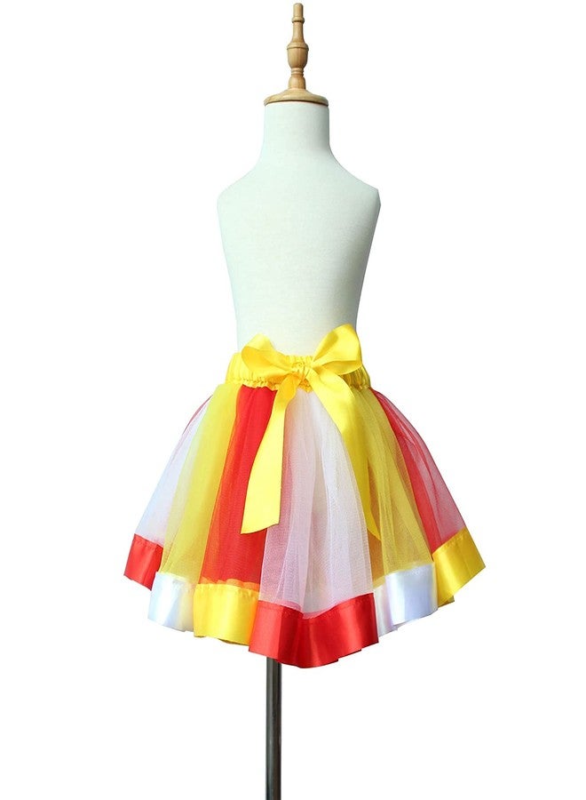 HIBA Rainbow Tutu Skirt for phtoshoot Combination of red White and Yellow for Baby Girl 2 Years -3 Years - Image 2