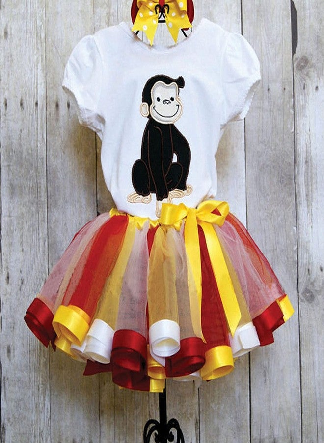 HIBA Rainbow Tutu Skirt for phtoshoot Combination of red White and Yellow for Baby Girl 2 Years -3 Years - Image 3
