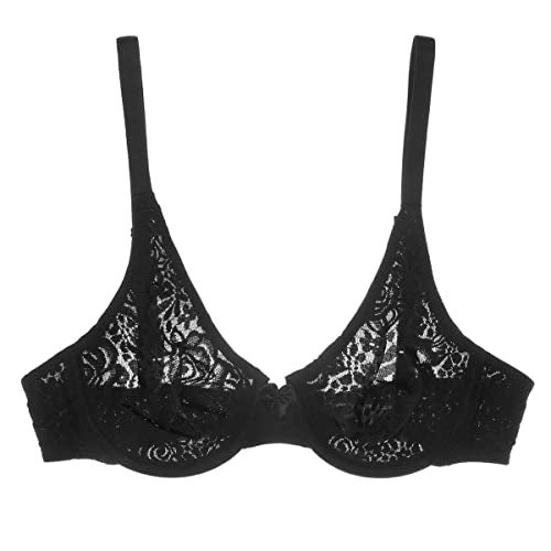 Wacoal Women's Halo Lace Unlined Convertible Underwire Bra, Black, 34D - Image 4