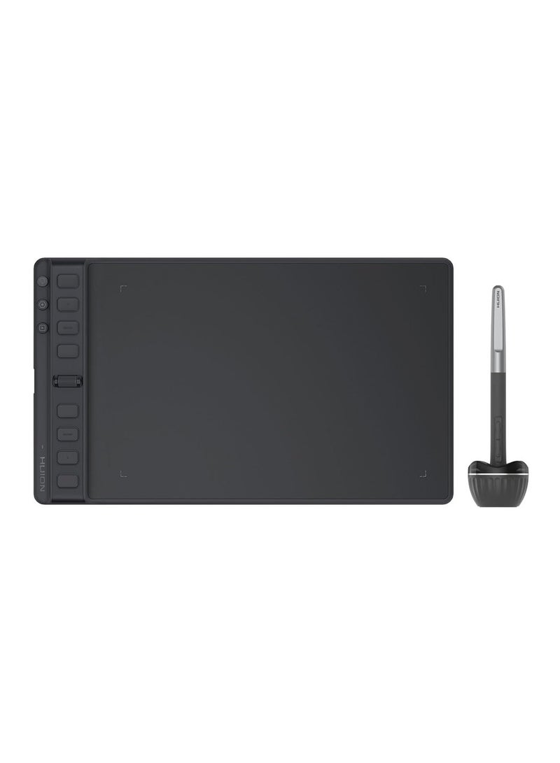 HUION 2023 Inspiroy 2 Medium Drawing Tablet With Scroll Wheel 8 Customized Keys Battery-Free Stylus For Digital Art, Design, Sketch, 9x5inch Graphics Tablet Works With Mac, PC & Mobile Black - Image 1