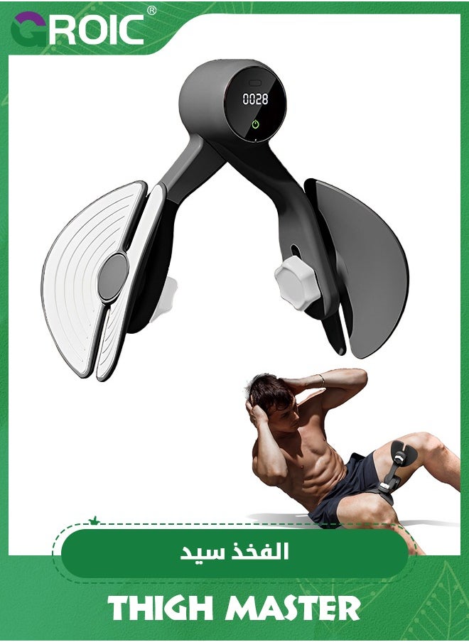 GROIC Thigh Master, Inner Thigh Exercise Equipment with Counter Rechargeable, Kegel Exerciser, Pelvic Floor Trainer, Hip Trainer for Butt/Arm/Leg with 4 Levels Resistance Adjustable for Men & Women  - Image 1