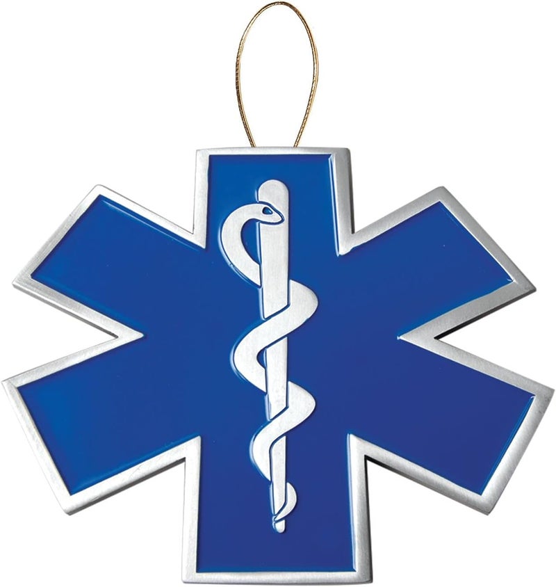 Allied Flag EMS Heroes Series Holiday Ornament - Officially Licensed EMS Medallion- Die Cast Metal - Image 1