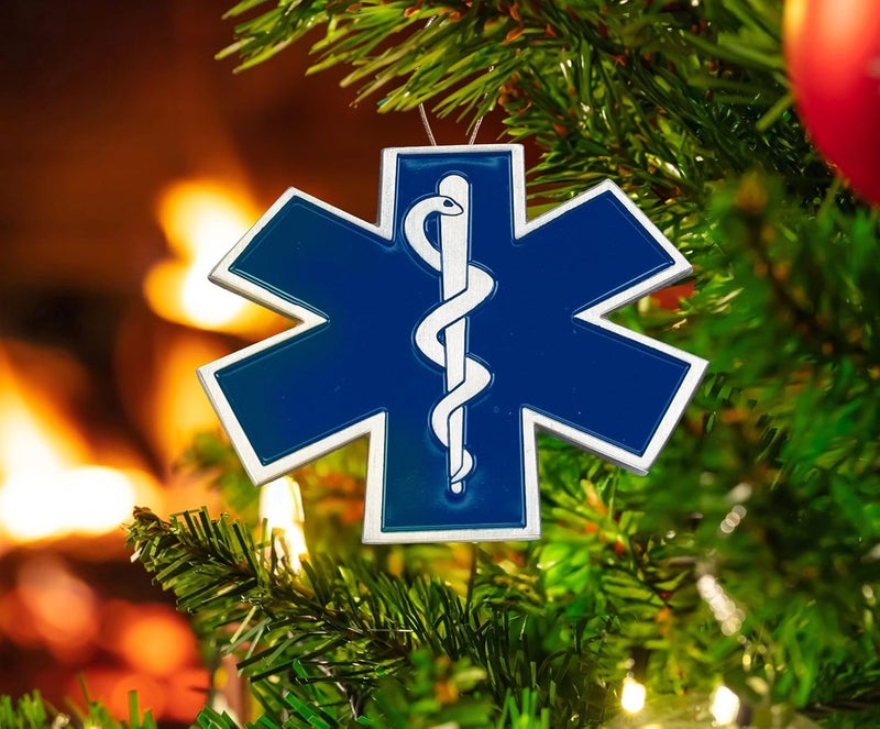 Allied Flag EMS Heroes Series Holiday Ornament - Officially Licensed EMS Medallion- Die Cast Metal - Image 2