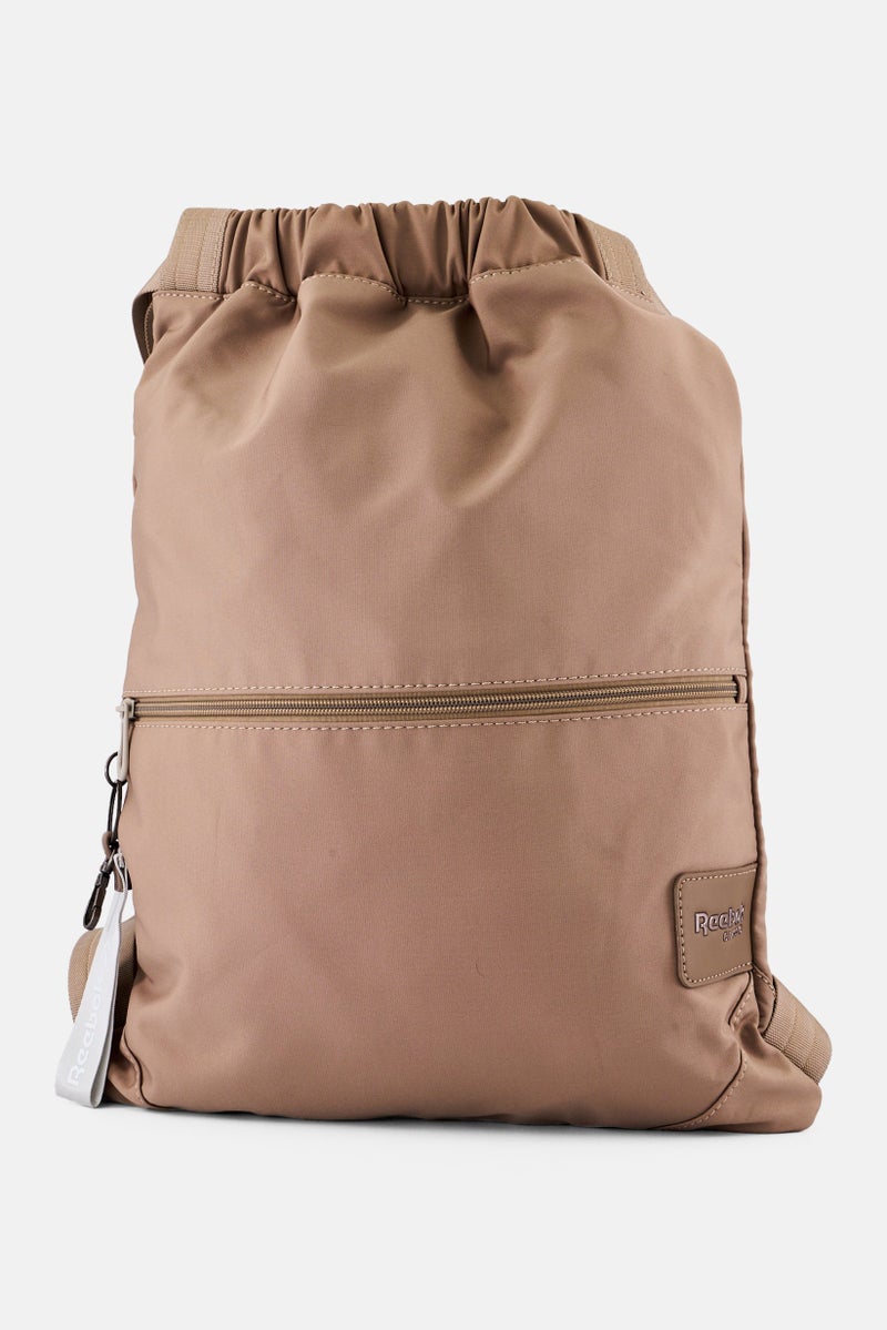 Reebok Men Brand Logo Drawstring Backpack, Taupe  - Image 1