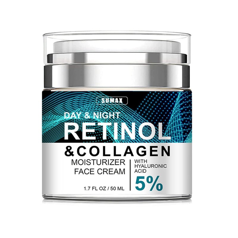 Advanced Retinol Collagen Cream for Face with 5 Hyaluronic Acid AntiAging Cream AntiWrinkle Reduce Fine Lines Lifting and Firming Cream 24Hour Facial Care Suitable For All Skin Types