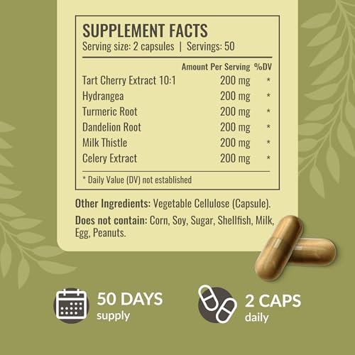 HERBAMAMA Uric Acid Cleanse Capsules - 1200mg Uric Acid Support Formula with Tart Cherry, Milk Thistle & Celery Root - Vegan, Non-GMO Supplement - Image 3