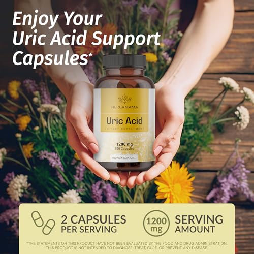 HERBAMAMA Uric Acid Cleanse Capsules - 1200mg Uric Acid Support Formula with Tart Cherry, Milk Thistle & Celery Root - Vegan, Non-GMO Supplement - Image 2