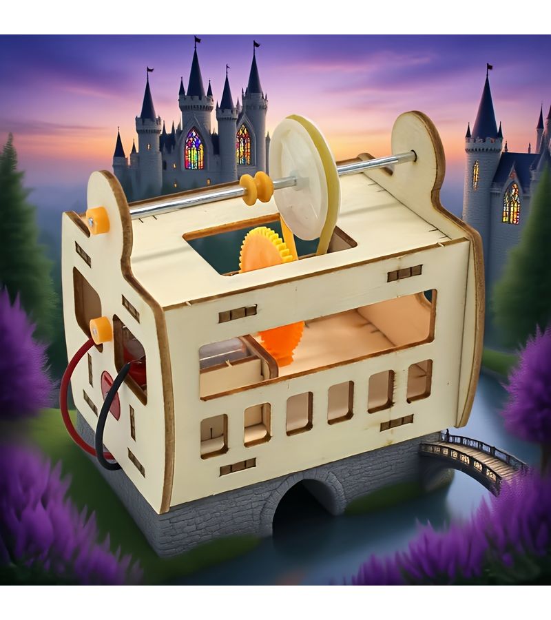 Sightseeing Car Cable Car Model Science Kit For Kids Student Project Learning Toy - Image 1
