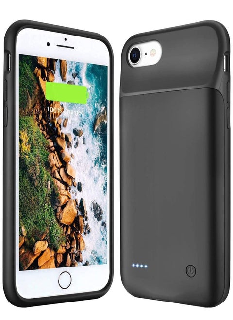 Charging Case for iPhone 6 6s 7 8 SE2 Charger Case Ultra Thin 3000mAh Battery Case Backup Power Rechargeable Cover Protective Case Black