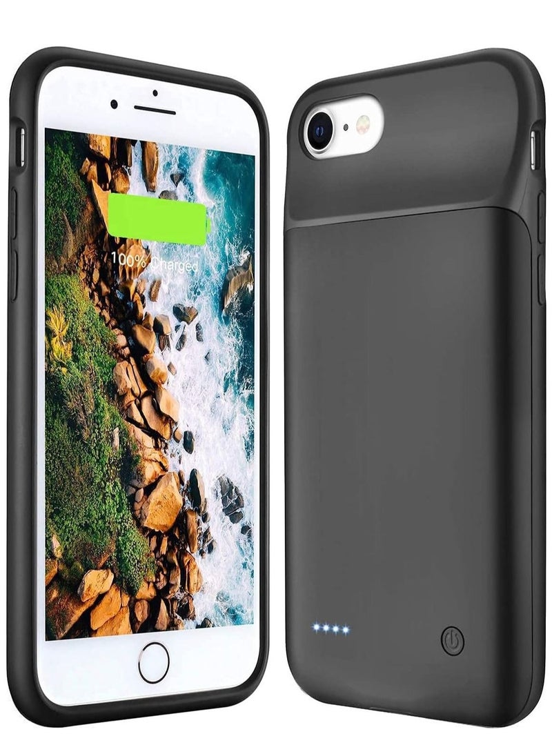 Generic - Charging Case for iPhone 6 6s 7 8 SE2 Charger Case Ultra Thin 3000mAh Battery Case Backup Power Rechargeable Cover Protective Case Black - Image 1