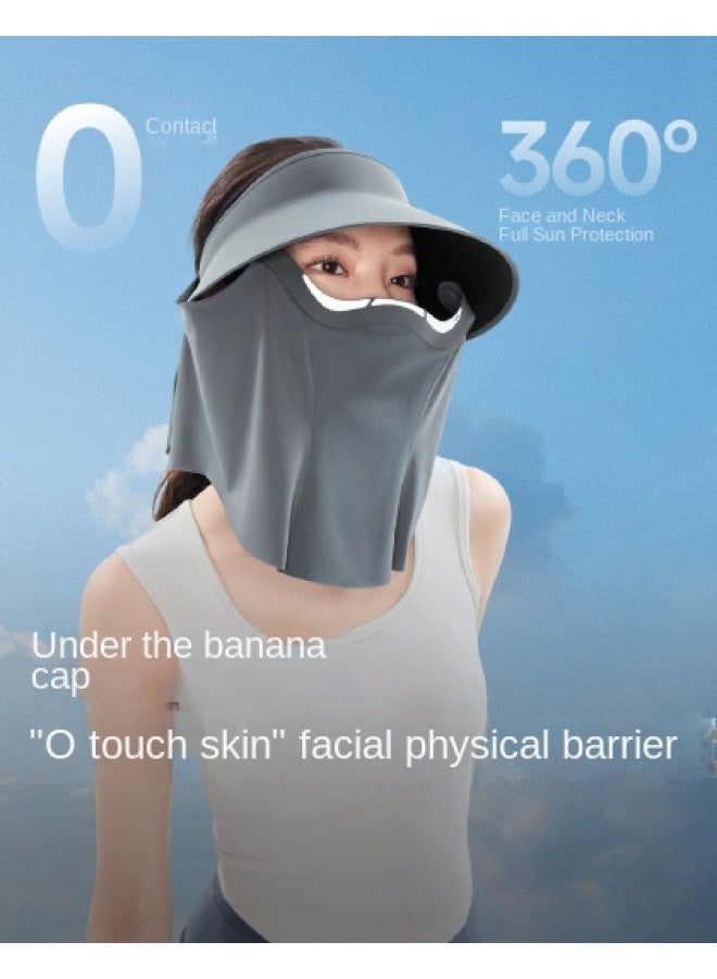 non Makeup Transfer】spring Summer Women's Full Protection Brimless Sun Hat With Detachable Magnetic Breathable Sun Visor - Image 1