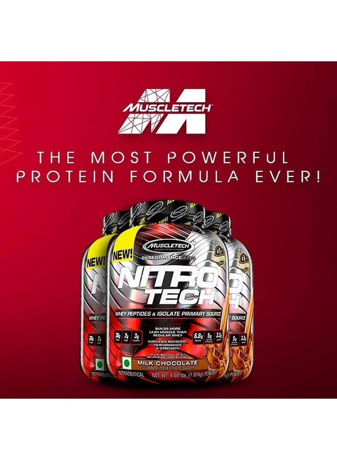 MuscleTech NitroTech Whey Protein Ultimate Muscle Building Formula Increase strength & Performance Milk Chocolate 4Lbs - Image 3