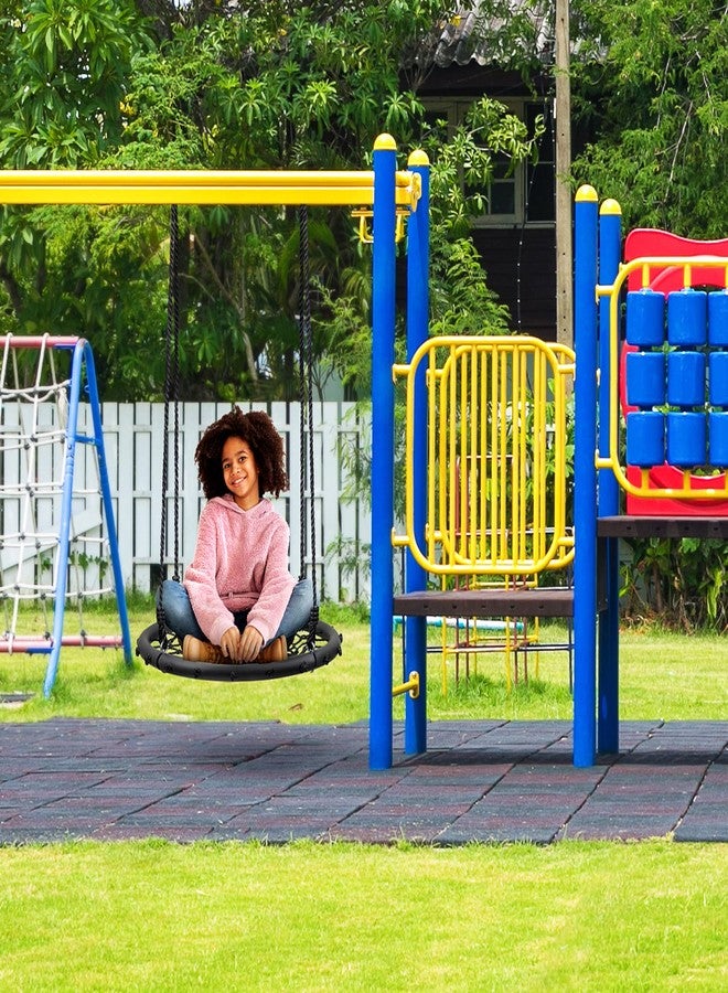 Sorbus أرجوحة سوربوس الدائرية - أرجوحة ديسك خارجية للأطفال - 24" مقعد ثقيل يتحمل 220 رطل - سهلة التركيب - أرجوحة دائرية على شكل طبق طائر - مثالية كهدية، ملعب، عيد ميلاد، عيد الميلاد، أرجوحة داخلية وخارجية - Image 2