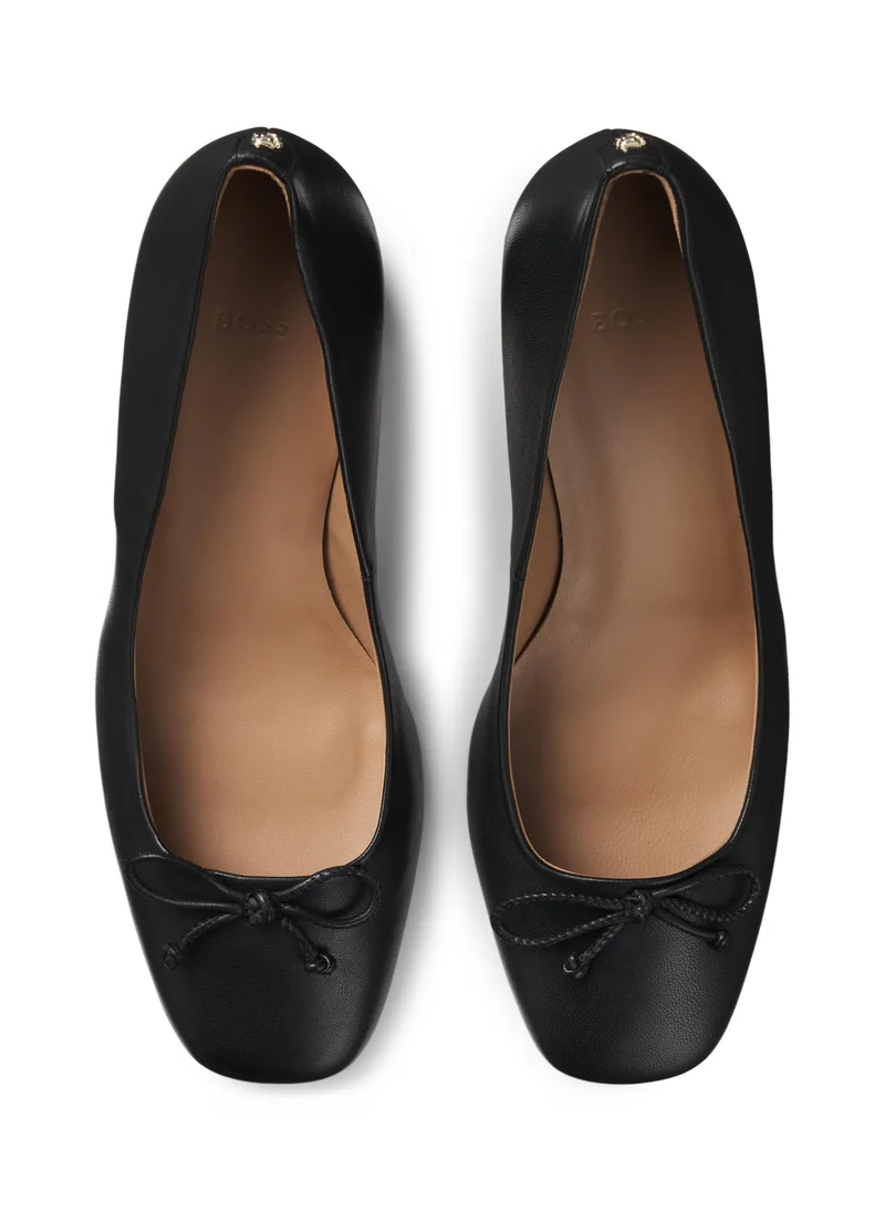 BOSS Heeled pumps in nappa leather with Double B monogram