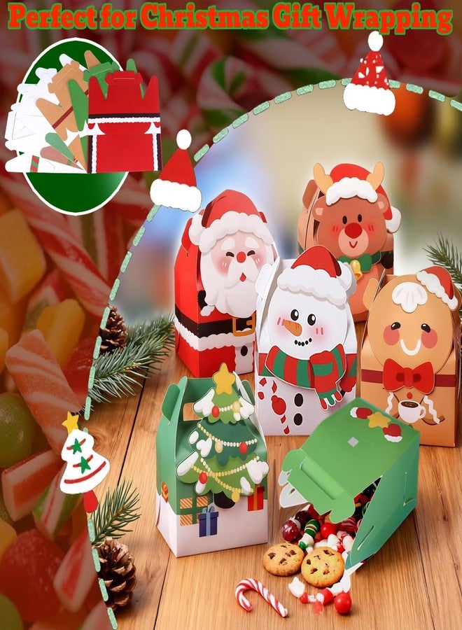 Muswarm 24 PCS Christmas Small Gift Boxes, Xmas 3D Cartoon Paper Boxes for Presents with Handles, Candy Treat Cookie Box, School Classroom Holiday Party Favor Supplies, 6 Designs - Image 5