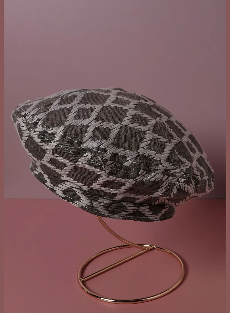 Haute Sauce Casual Printed Blended Fabric Beret Cap For Women