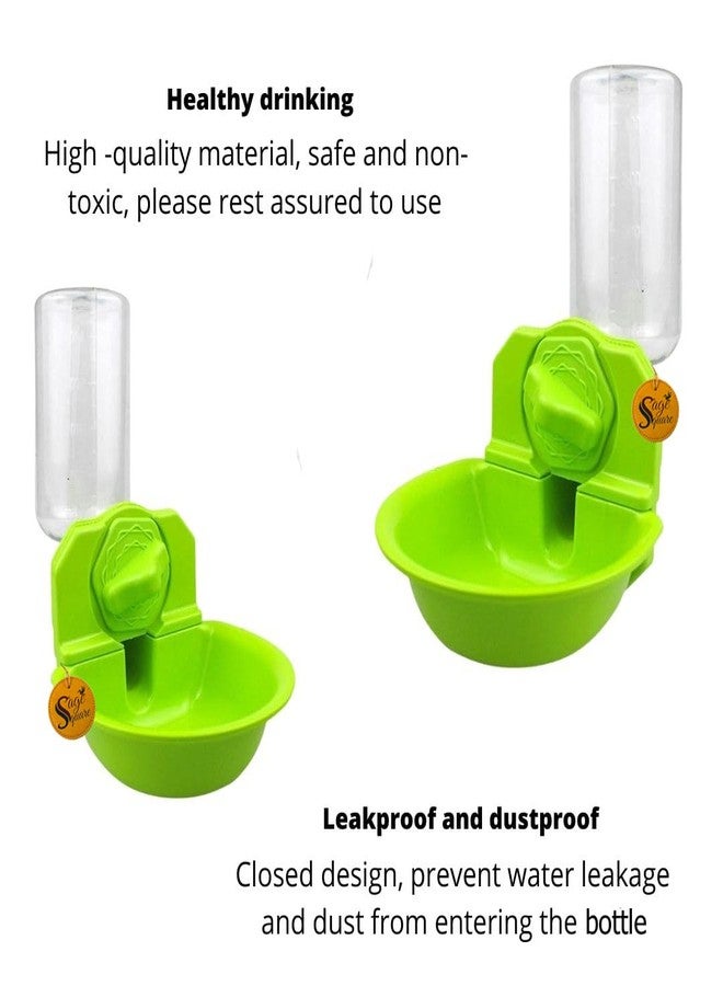 Sage Square Acrylonitrile Butadiene Styrene Cat Water Feeder Set, Automatic Cat Feeder with Water Dispenser, Detachable Bowl, Pet Feeder for Cat,Dog Rabbit, Guinea Pig,10 cm,H_10 cm,W_10 cm - Image 3