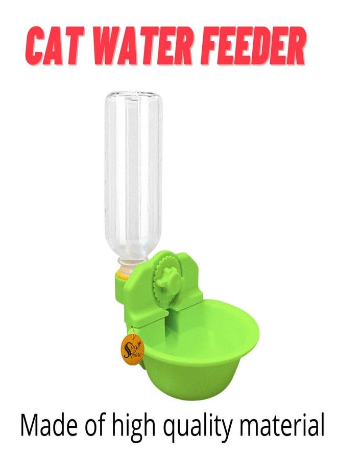 Sage Square Acrylonitrile Butadiene Styrene Cat Water Feeder Set, Automatic Cat Feeder with Water Dispenser, Detachable Bowl, Pet Feeder for Cat,Dog Rabbit, Guinea Pig,10 cm,H_10 cm,W_10 cm - Image 5