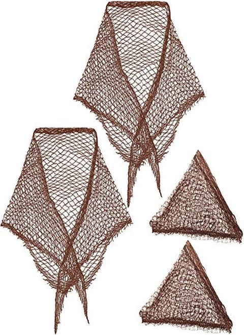 4 Pieces Triangle Hair Net For Rollers Women Hair Net Mesh Hair Net Triangular Hair Setting Net For Sleeping 35 X 35 X 57 Inches (Brown)