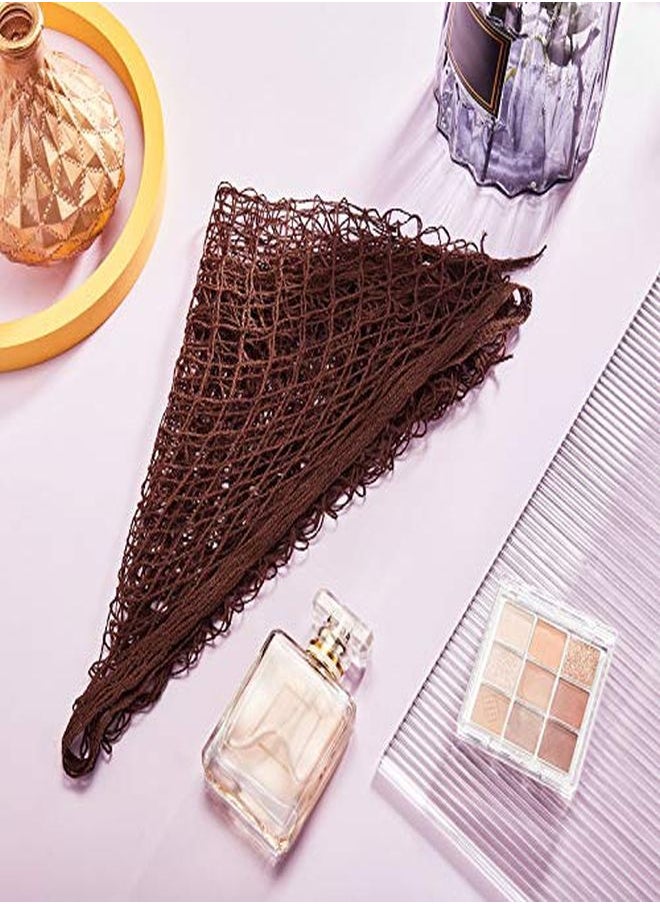 WILLBOND - 4 Pieces Triangle Hair Net For Rollers Women Hair Net Mesh Hair Net Triangular Hair Setting Net For Sleeping 35 X 35 X 57 Inches (Brown) - Image 1