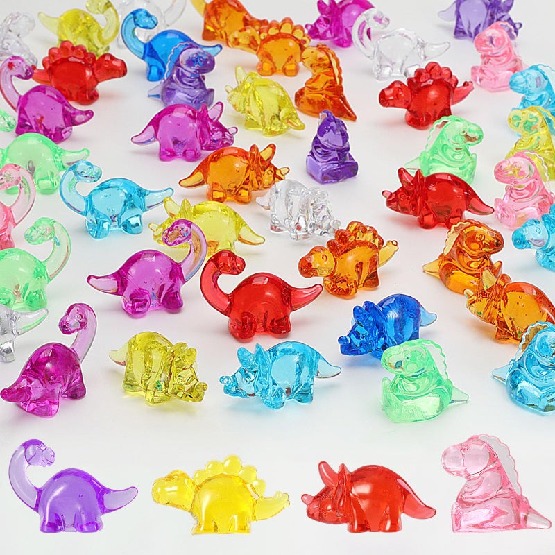 HAPTIME HAPTIME 50 Pcs Mini Dinosaur Figures Mini Resin Animals to Hide Sensory BinTreasure Box Toys Bulk Plastic Dinosaur Party Favors Small Classroom Prizes Tiny Figurines for Kids Vase Filler 
