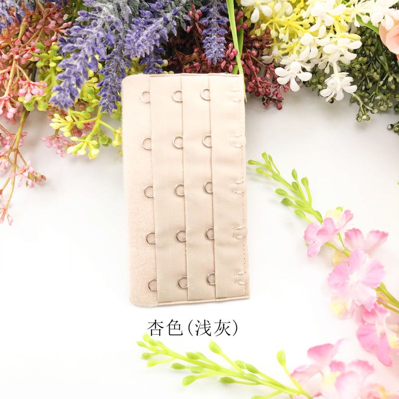 Generic Underwear extension buckle three rows of five buttons/5 rows of 9.5cm bra extension back buckle buckle many colors without packaging Apricot (light gray) 