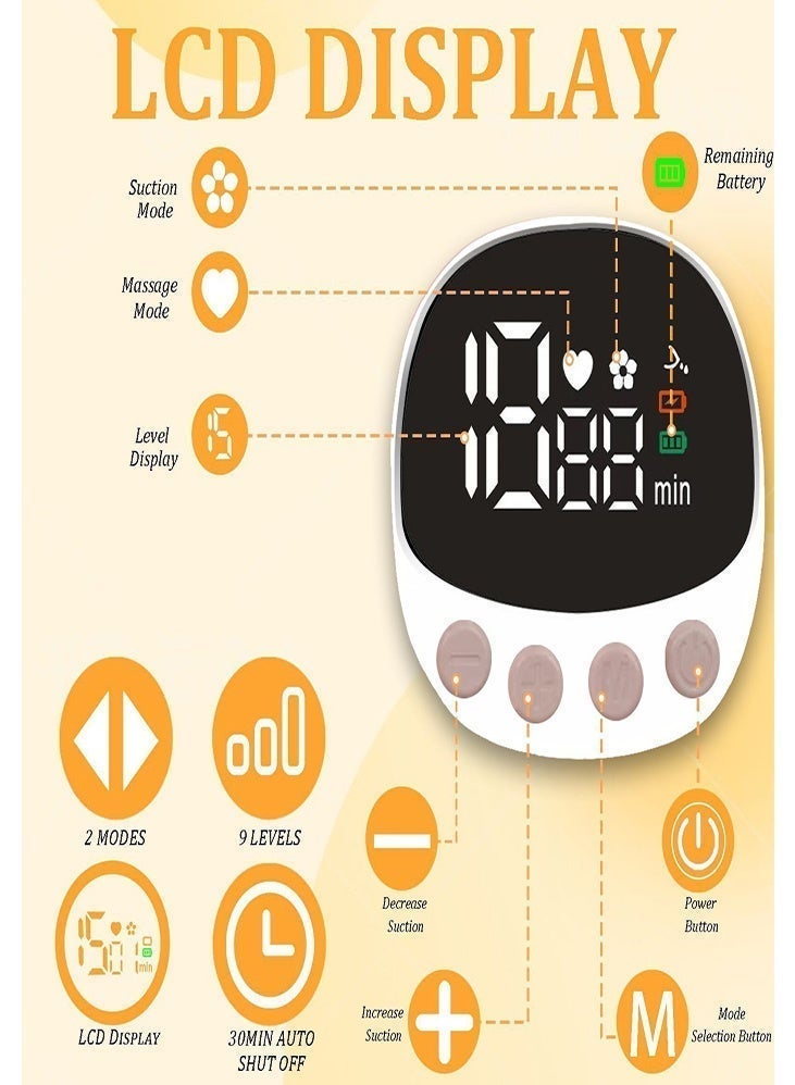 Electric Breast Pump, 3 Modes 9 Levels Adjustable, Silent Leak-Proof Portable Breastfeeding Pump with LCD Display, Type-C Rechargeable for Saudi Moms - Image 5