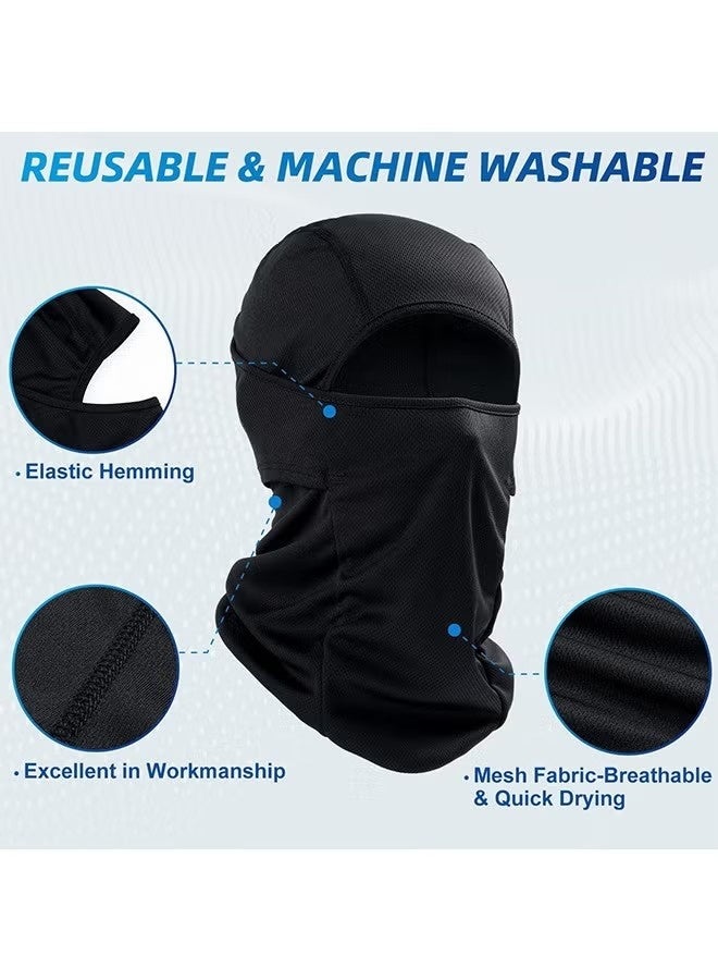 ATRJSZ 3Pcs Balaclava Face Mask, Adjustable Windproof Dustproof UV Protection Face Cover for Men Women Skiing Snowboarding Cycling Hiking, Black, Navy Blue, Grey - Image 4
